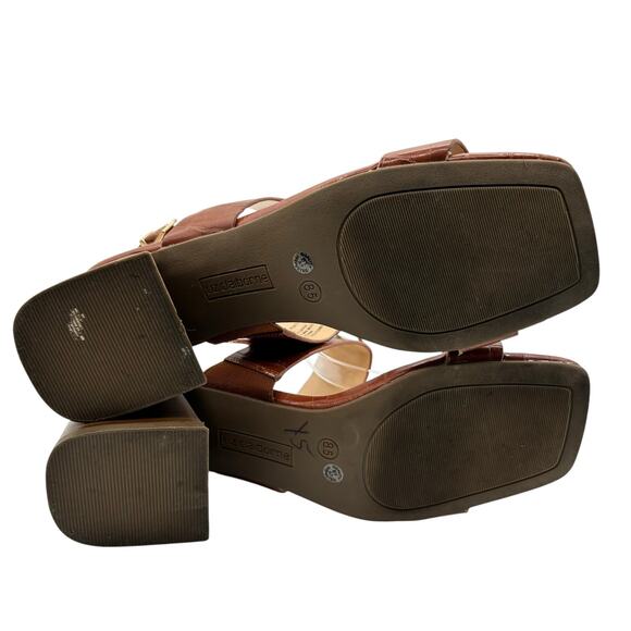 Liz Claiborne Women's Brown Croc Embossed Portola Slingback Sandals Size 8.5M - Picture 11 of 11